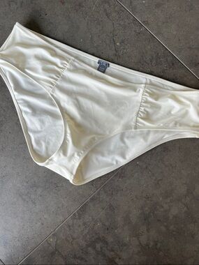 aerie Mid-Rise Seam Front Bikini Bottoms - Cream. Size XXL. NWOT